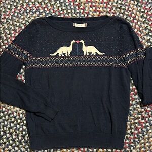 Cooperative Dinosaur Love Navy Knit Pullover Sweater Valentine